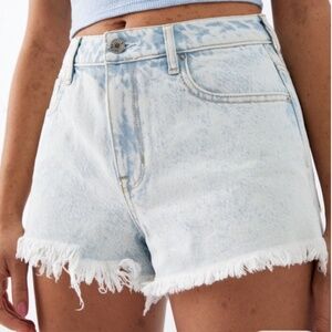 PacSun High Rise Festival Super Light Wash Cut Off Denim Shorts